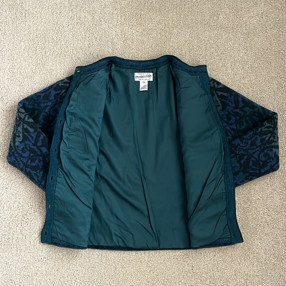 Vintage Pendleton Lambs Wool Sweater Metal Button Cardigan Size Medium - Picture 5 of 8